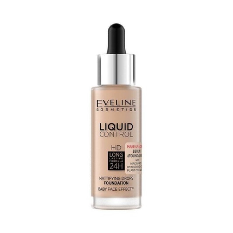 Eveline Liquid Control HD Foundation with Niacinamide 32ml 035 Neutral Beige