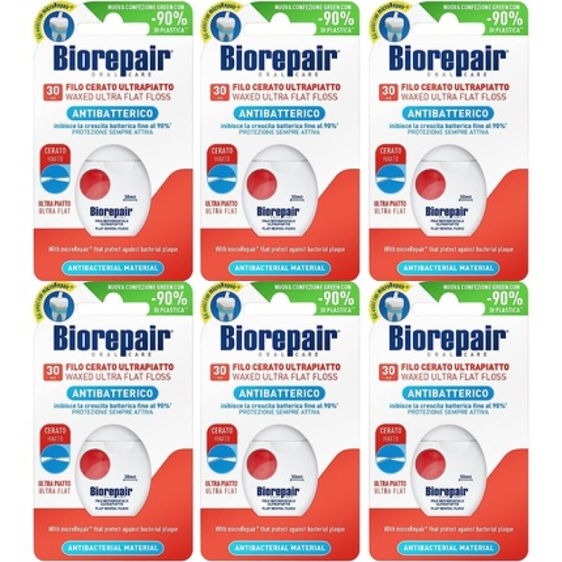 Biorepair Ultra Thin Antibacterial Dental Floss with MicroRepair® for Tight Spaces 30m