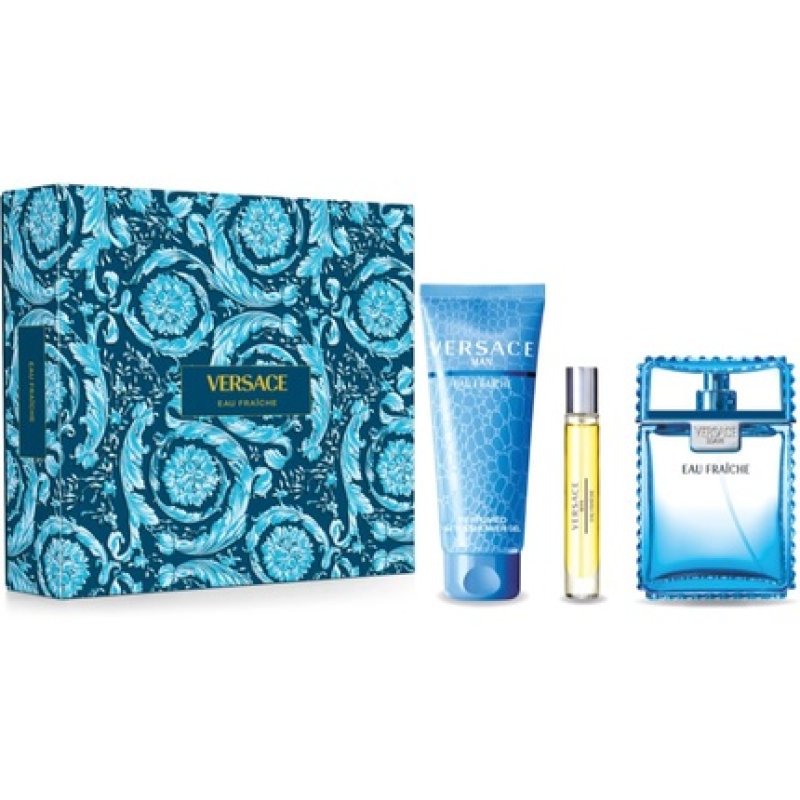 Versace Man Eau Fraiche Gift Set 100ml EDT 10ml EDT 150ml Shower Gel