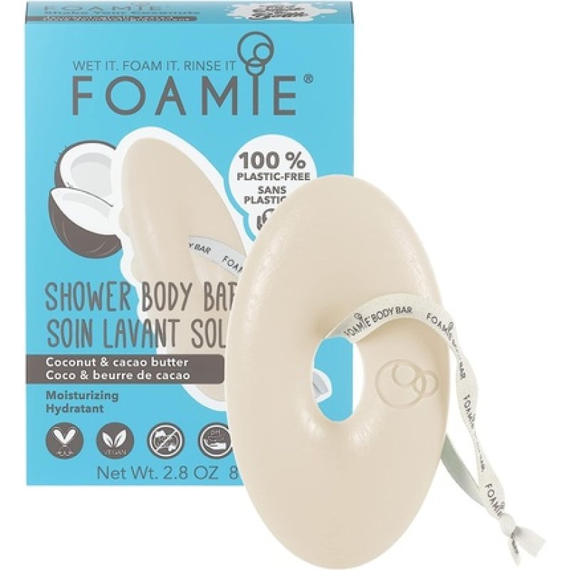 FOAMIE Shower Body Bar Coconut & Cacao Butter 100% Vegan and Cruelty Free