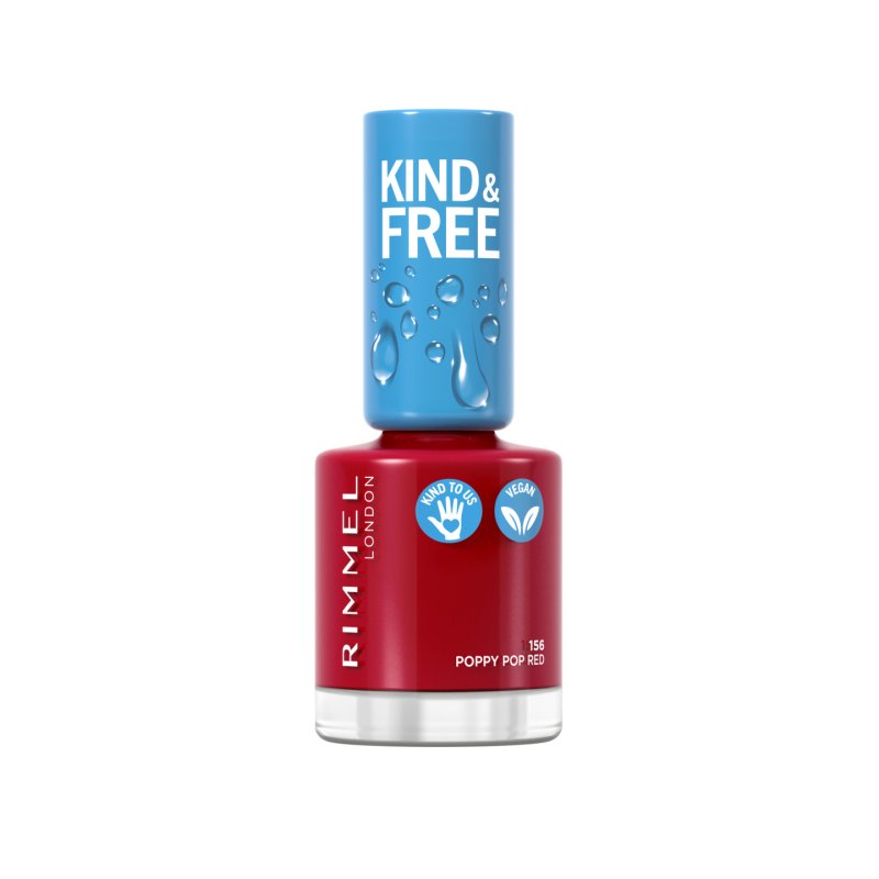 Rimmel Kind & Free Nail Polish Tone 156 Poppy Pop Red 8ml
