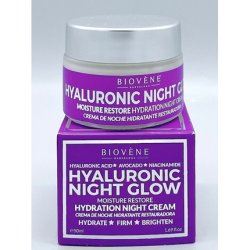 Biovene Hyaluronic Night Glow Hydration Night Cream 1.69oz - Expires 12/2024 New