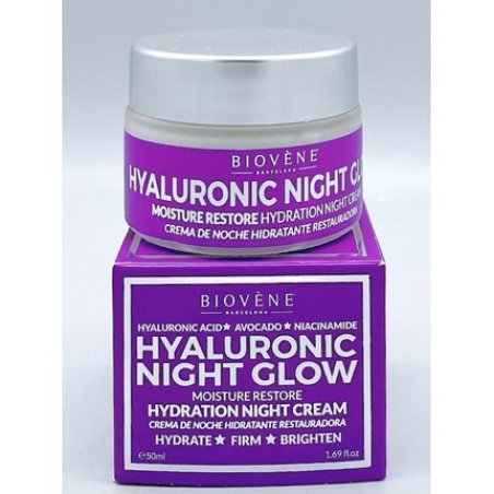 Biovene Hyaluronic Night Glow Hydration Night Cream 1.69oz - Expires 12/2024 New