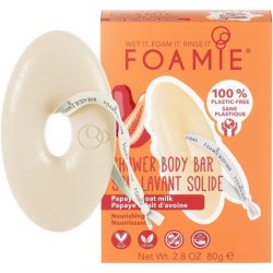 FOAMIE Shower Body Wash Bar Papaya & Oat Milk 100% Vegan and Cruelty Free