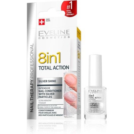 Eveline 8 In1 Total Action Intensive Nail Conditioner Silver Shine 12ml