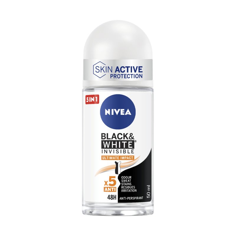 NIVEA Black & White Invisible Ultimate Femmes Déodorant roll-on 50 ml 1 pièce(s)