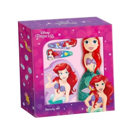 Disney Princess Ariel Bath Bag with Figure Gel Shampoo 2-in-1, Bath Sponge, and 2 Decorated Hair Clips