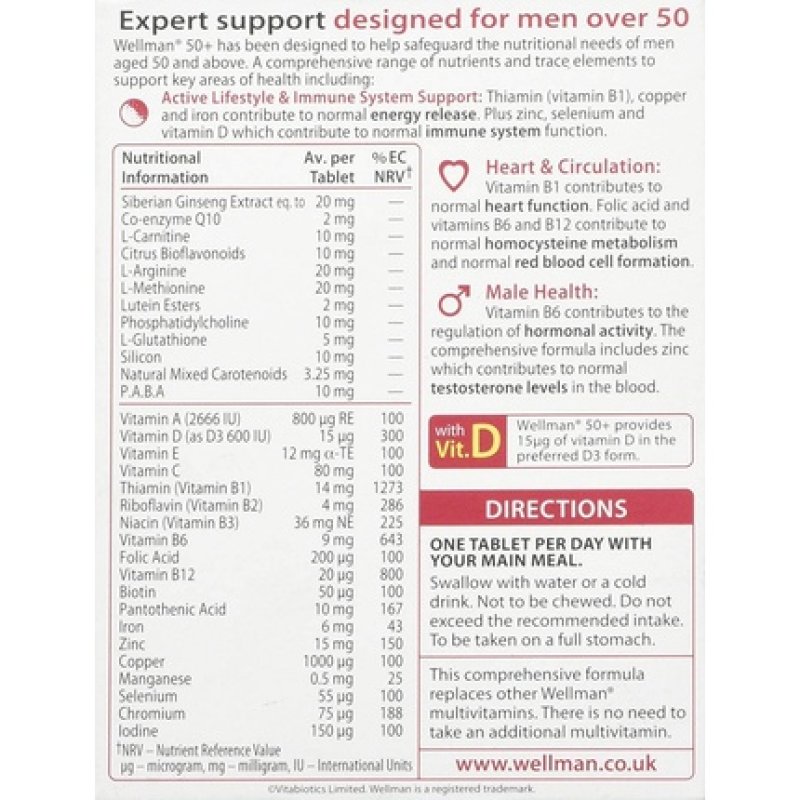 Wellman 50 30 Tablets