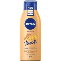 NIVEA Sun Touch Body Lotion 400ml Care Lotion with Gentle Tanning Effect Moisturising Body Cream with Ginkgo Extract