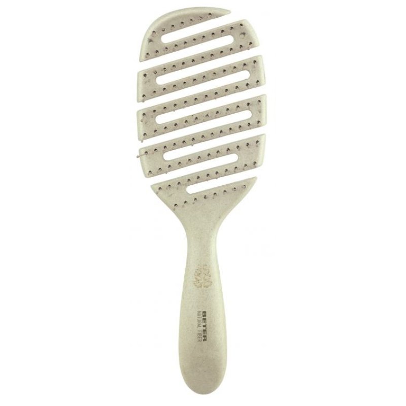 Natural Fiber and Nylon Bristle Skeleton Brush Beige