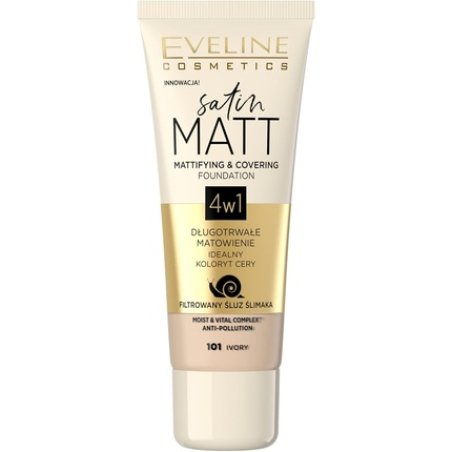 Eveline Cosmetics Satin Matt Matting Satin Matt Opaque Face Primer 30ml No.101 Ivory 1 count