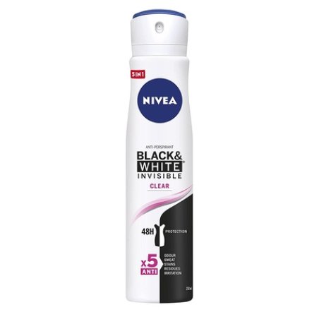 Nivea Antiperspirant Black & White Invisible Clear Spray 250ml