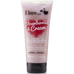 I Love Originals Strawberries & Cream Shower Smoothie with Natural Almond Shell 200ml