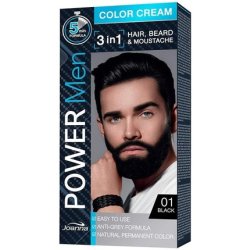 JOANNA Power Man 3 in 1 Hair Color for Men - Covers Gray Hair on Hair, Beard, and Mustache - Quick and Easy Home