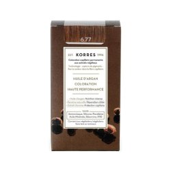 KORRES Argan Oil Colorant Gianduja 6.77 Ammonia-Free Hair Color 100% Gray Coverage and Vegan for Long-Lasting Color