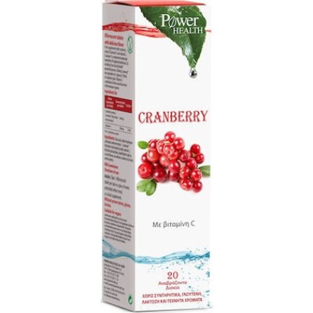Power Health Cranberry With Vitamin C - Stevia Dietary Supplement 20 Effervescent Tablets