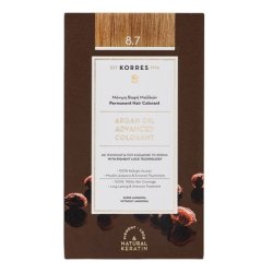 KORRES Argan Oil Colorant Ammonia-Free Hair Color Toffee 8.7 100% Gray Coverage & Vegan for Long-Lasting Color