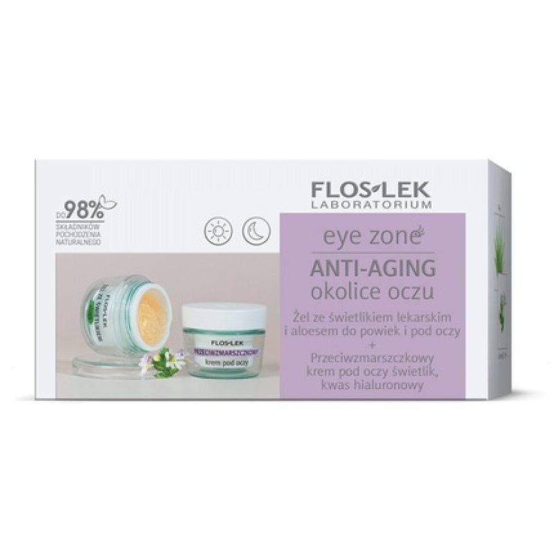 Floslekset Eye Zone Gel With Eyebright And Aloe For Eyelids And Under Eyes - 10g Anti-Wrinkle Eye Cream With Hyaluronic