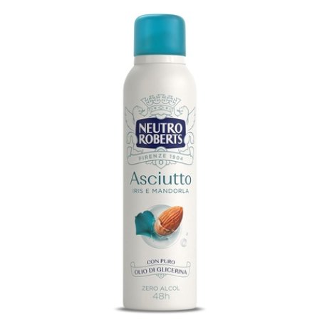Neutro Roberts Dry Iris and Almond Deodorant Spray Zero Alcohol with Natural Cotton and Pure Glycerin Oil for Men and
