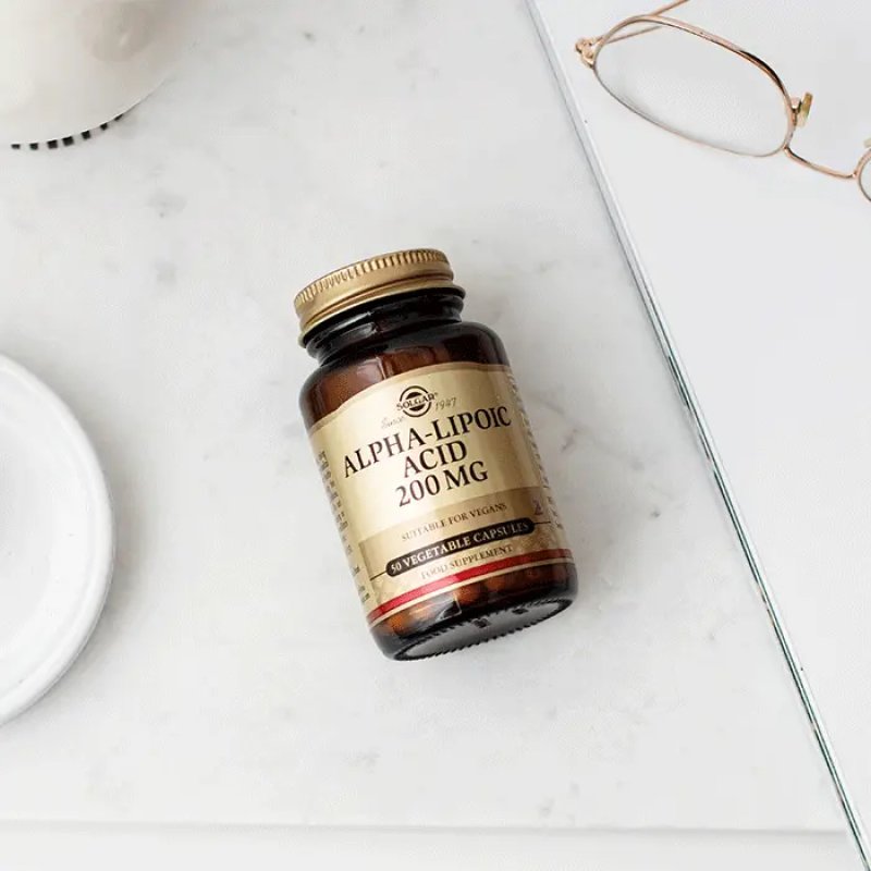 Solgar Alpha Lipoic Acid 200mg Vegetable Capsules Antioxidant 50 Count