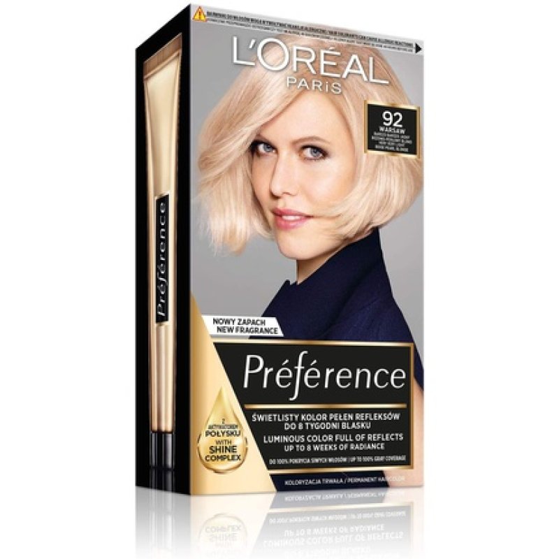 L'Oreal Paris Preference hair dye, 92 Very Light Blonde
