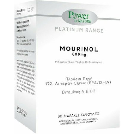 Power Health Power Of Nature Platinum Range Mourinol 600mg - Dietary Supplement With High Purity Mackerel Oil, 60 Soft
