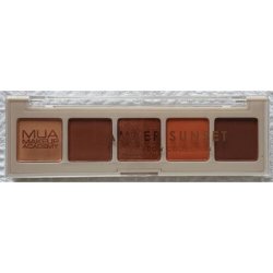 MUA 5-Pan Eyeshadow Palette 3.8g - Shade: Amber Sunset (Warm Brown) - New