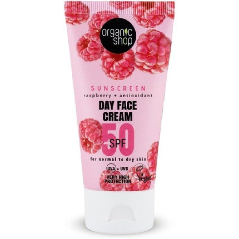 Organic Shop Sunscreen Day Face Cream 50 SPF for Normal to Dry Skin 50ml