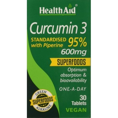 HEALTH AID Curcumin 3 Vegan Tablets 30 Pack