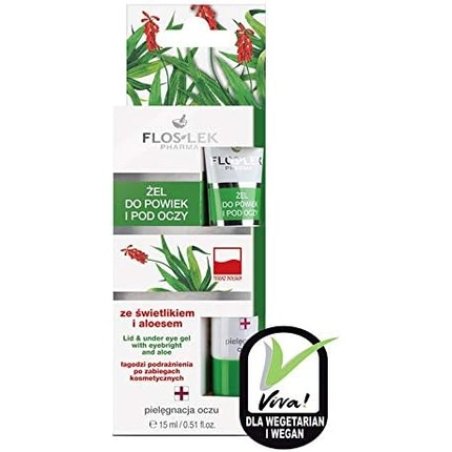 Floslek Pharma Eye Gel for Eyelids and Under Eye Bags with Aloe Vera 15ml