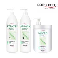 ProSalon Keratin Hair Repair Treatment Shampoo and Conditioner for Dry Damaged Hair
