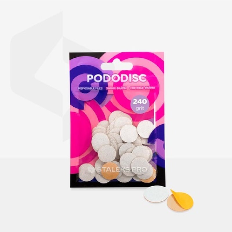 Staleks Pro White Refill Pads for Pedicure Disc Pododisc Staleks Pro S 240 Grit 50 Pieces PDF-15-240w