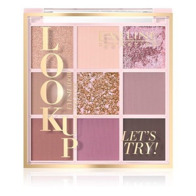 Eveline Look Up Let's Try It! 9 Color Eyeshadow Palette in Pink and Beige Shades