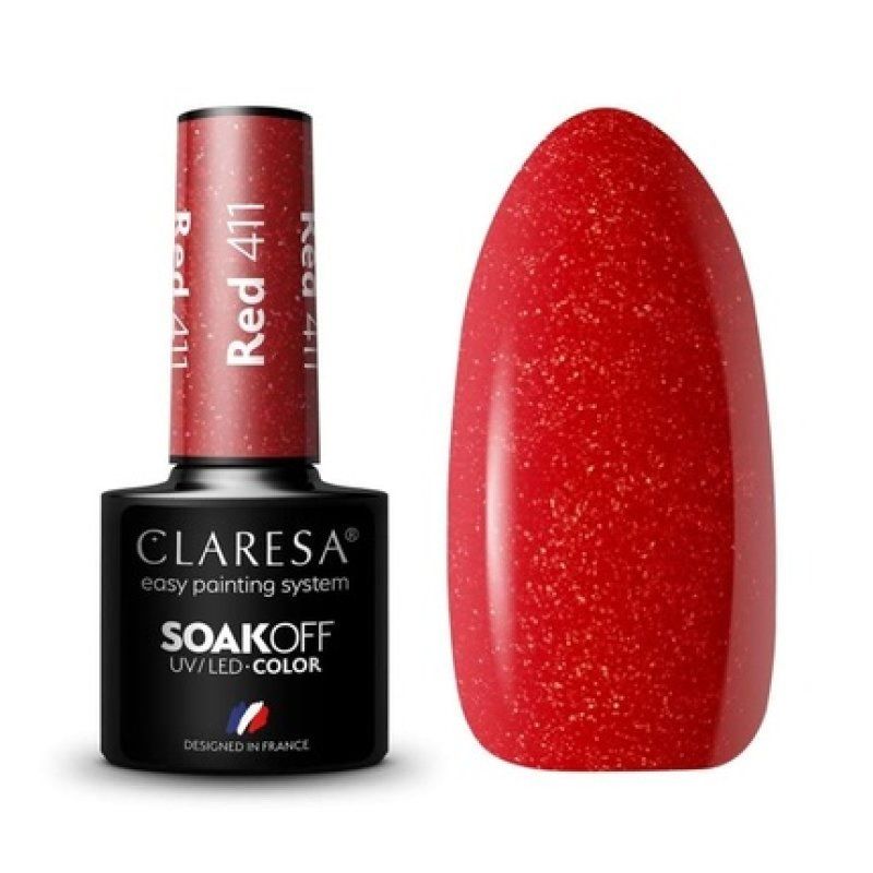 Claresa 411 RED UV Nail Polish 5ml