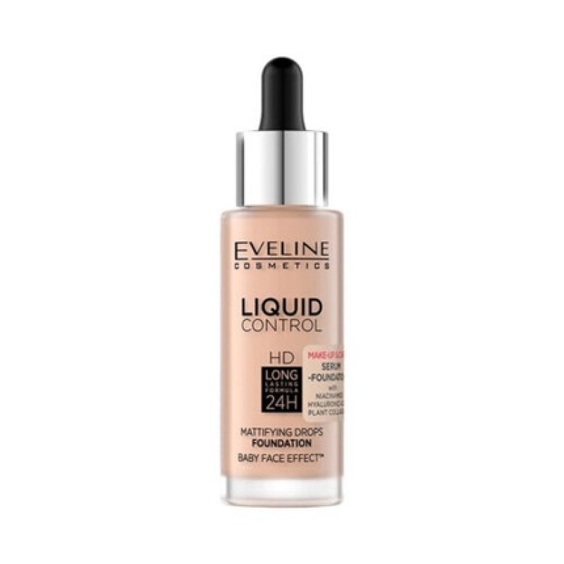 Eveline Liquid Control HD Mattifying Foundation with Niacinamide 050 Golden Beige