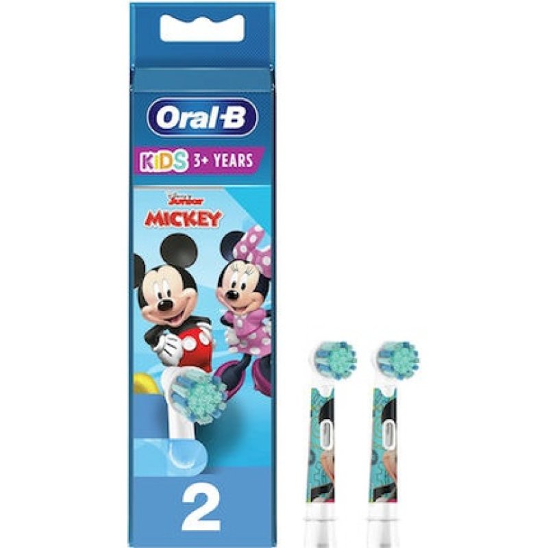 Oral-B Replacement Heads For Electric Toothbrush Disney Mickey Mouse For 3 Years Old - 2 Pieces