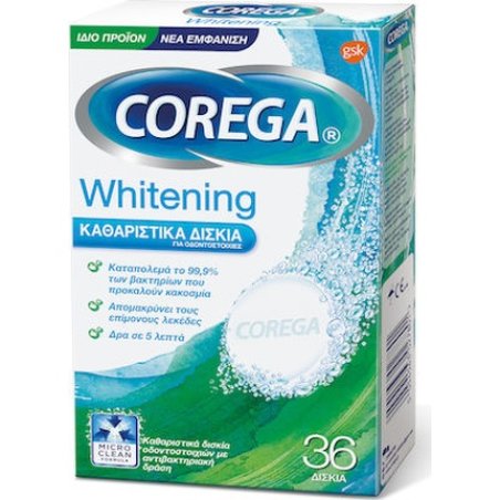 Corega Whitening Cleaning Tablets For Dentures - 36 Tablets
