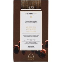 KORRES Argan Oil Colourant Ammonia Free Hair Colour Golden Cocoa 6.73 100% Grey Hair Coverage & Vegan