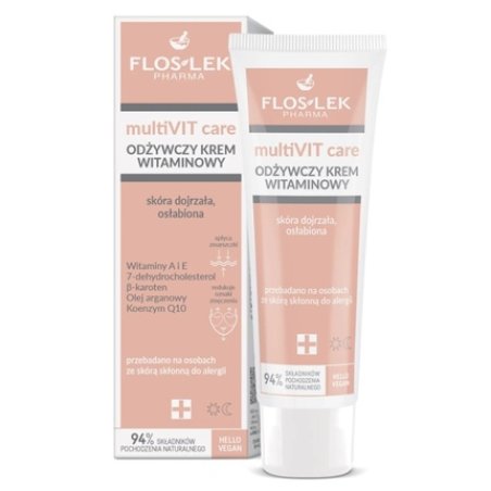 Floslek Pharma Multivit Care Nourishing Cream For Mature And Weakened Skin With Vitamins 50 Ml