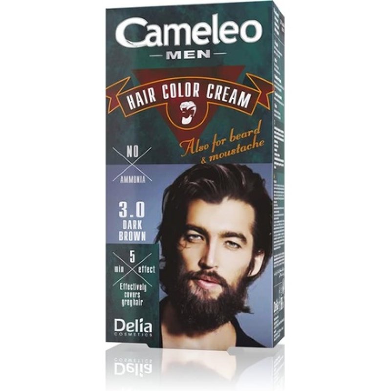 Cameleo Men Permanent Hair Dye Dark Brown for Hair Beard & Moustache Natural Colour Effect in 5 Minutes Cover Grey Hair