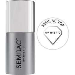 Semilac Top Coat Nail Polish 7ml UV LED Hybrid Innovative Glossy Finish - Transparent