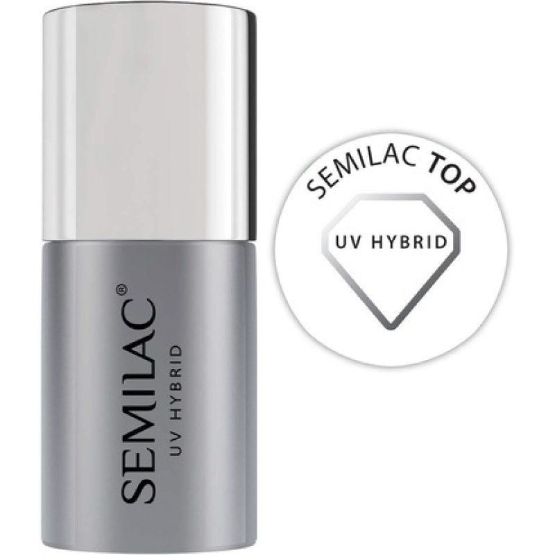 Semilac Top Coat Nail Polish 7ml UV LED Hybrid Innovative Glossy Finish - Transparent