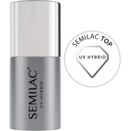 Semilac Top Coat Nail Polish 7ml UV LED Hybrid Innovative Glossy Finish - Transparent