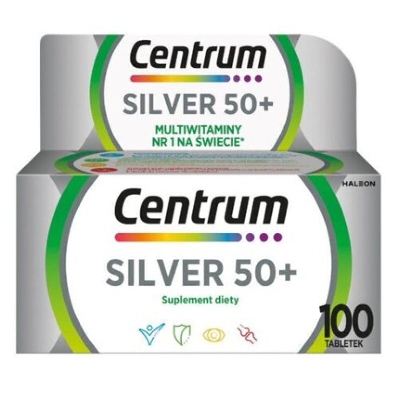 Silver 50 Multivitamin Dietary Supplement 100 Tablets Centrum