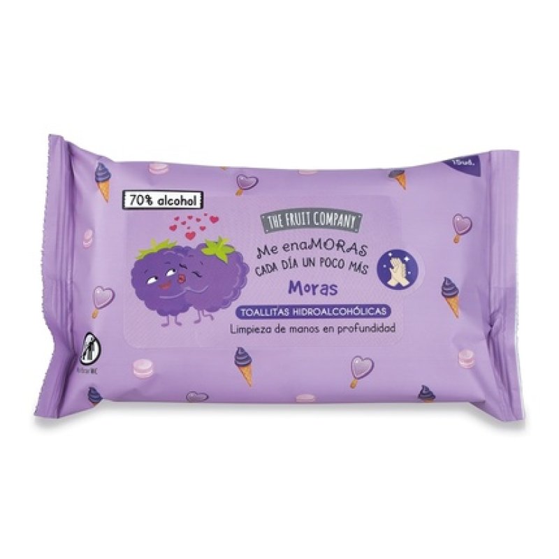The Fruit Company Hydroalcoholic Hand Towels MORAS Biodegradable 15 Pieces 70% Alcohol