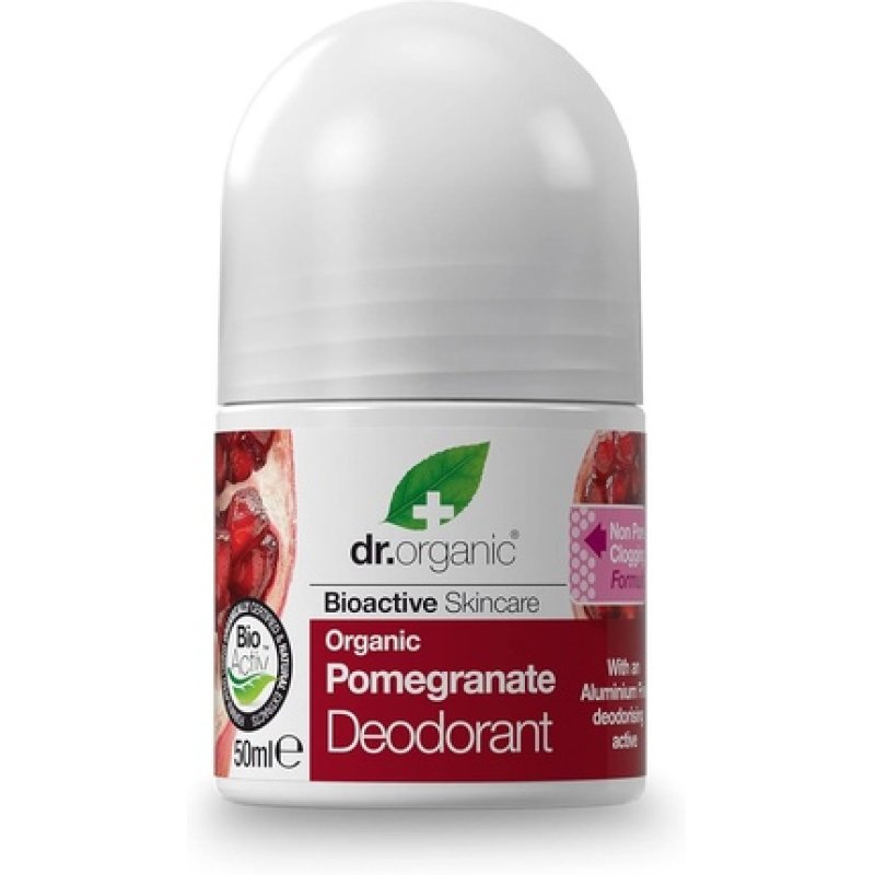 Dr Organic Pomegranate Deodorant Natural Vegan Cruelty Free Paraben & SLS Free Aluminium Free 50ml