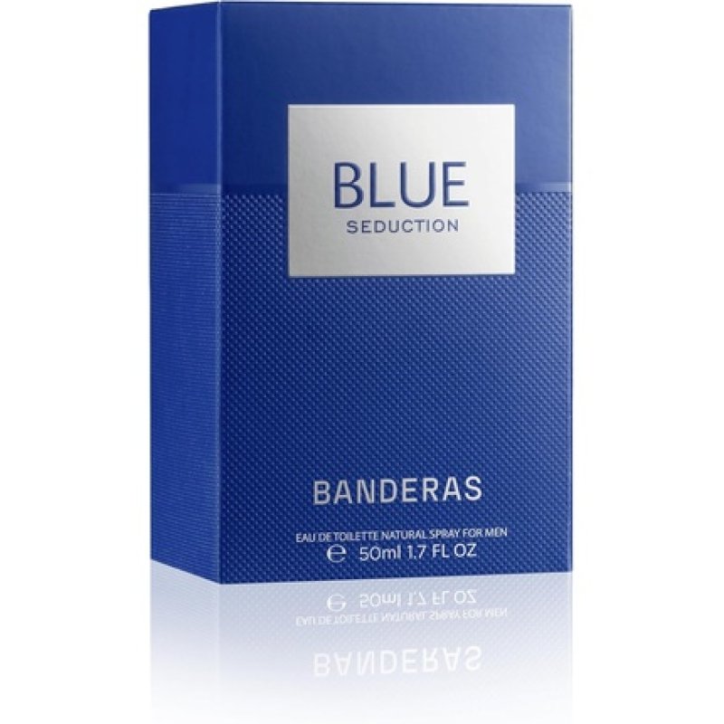 Banderas Perfumes Blue Seduction Eau de Toilette for Men Long Lasting Fresh and Casual Fragrance Woody and Aquatic