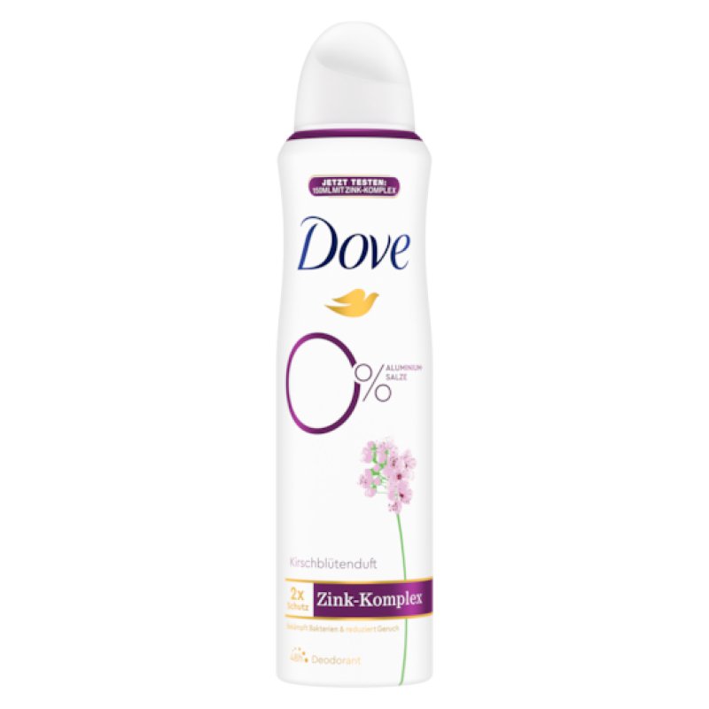 Dove Cherry Blossom Scent Deodorant Spray with Nourishing Zinc Complex and 0% Aluminum Salts 150ml