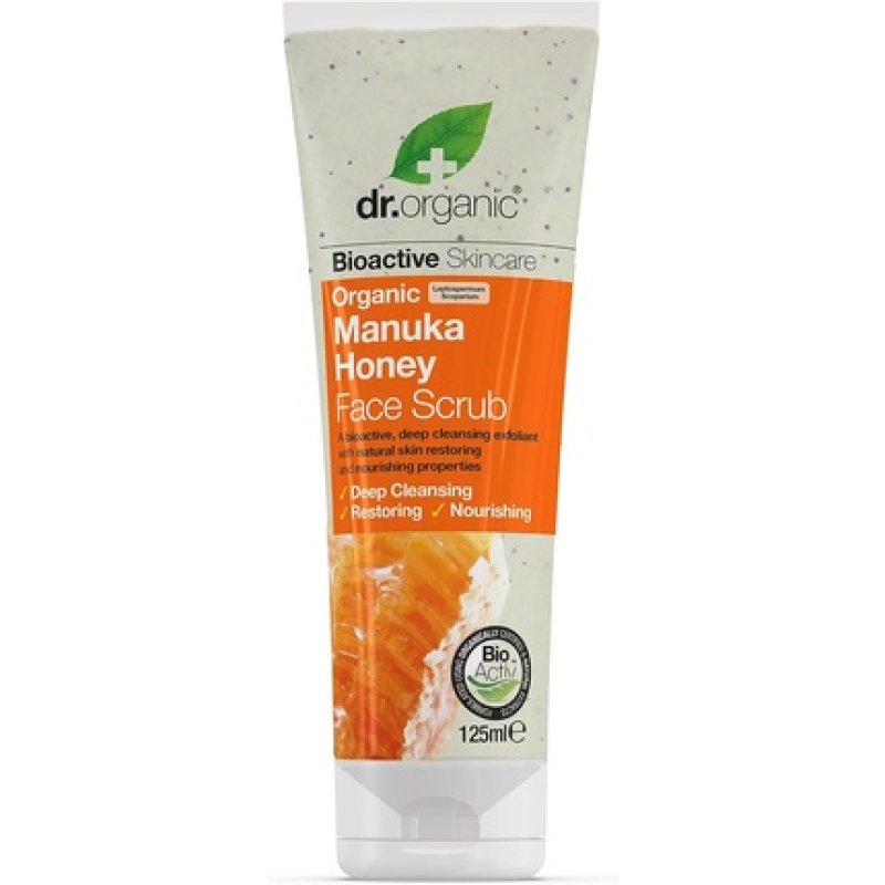 Dr Organic Manuka Honey Face Scrub Natural Exfoliating 125ml