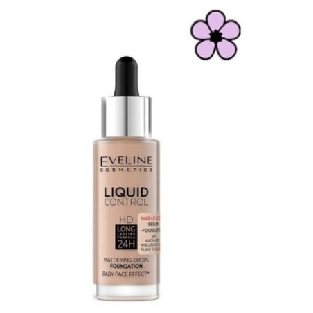 Eveline Liquid Control HD Foundation with Niacinamide Dropper 32ml Light Rose
